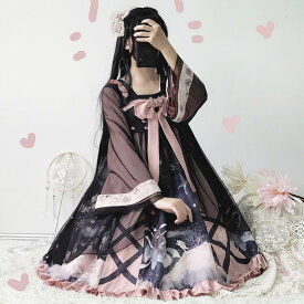 ロリータ ワンピース ゴスロリ 中華風 チャイナ ロリ ゴシック Lolita系 チャイナドレス ロリィタ 膝丈 スカート 萌え萌え 中華 少女ウェア 小悪魔 ハロウィン レディース 可愛い 二次元 ドレス 学園祭 文化祭 イベント クリスマスH16