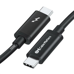 【送料無料】【Intel Thunderbolt 認証取得】Cable Matters Thunderbolt 3 ケーブル 2m 20 Gbps サンダーボルト 3 ケーブル 100W充電 ブラック, iPhone 15 MacBook iPad Pro/Air 他対応