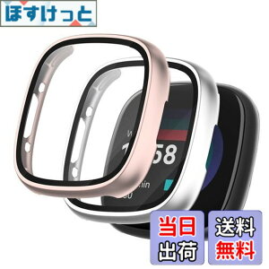 �y���������zSeltureone �y2�Z�b�g�z Fitbit versa4 / Fitbit sense2�p �ی�P�[�X �[�d�Ή� PC�t���[��+�����K���X�t�B���� ��̉� �������� �E���ȒP �ϏՌ� ���h�~ �c������ �ϐF�h�~ �����ߗ��i��