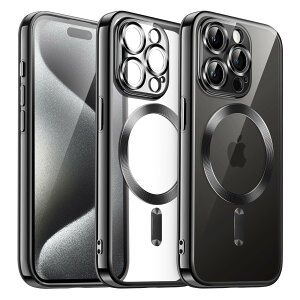 yzJETech iPhone 15 Pro 6.1C`p \tgNAP[X JYSی MagSafeCX[dΉ ϏՌ dCbLTPUJo[ (ubN)