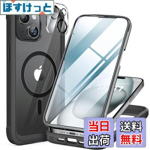 yzMiracase iPhone15 p P[X MagSafeΉ 9H KX 360°ی X}zP[X iPhone15 p Jo[ Sgop[یP[X 6.1C` tJo[ CX[dΉ }OZ[tΉ }O