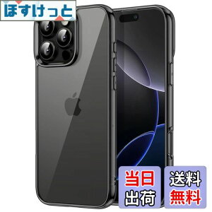 �y���������zJETech iPhone 16 Pro 6.3�C���`�p �P�[�X ���΂݂Ȃ� �Ռ��z�� �o���p�[�J�o�[ �����h�~ �N���A�o�b�N (�u���b�N)