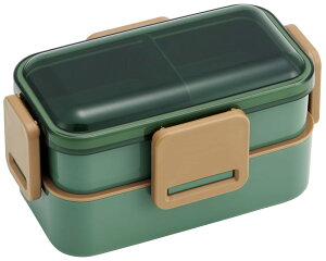 【送料無料】スケーター(Skater) 弁当箱 セージグリーン 600ml 抗菌 ふんわり盛れる ドーム型フタ 2段 女性用 日本製 PFLW4AG-A