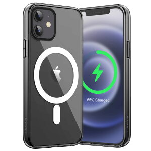 yzJETech iPhone 12/12 Pro }Olbg P[X(6.1C`p) MagSafe CX[dΉ Ռz op[Jo[ h~ obN (ubN)