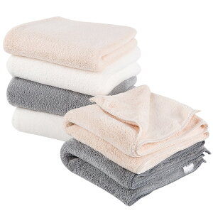【送料無料】Oseamaid フェイスタオル 6 枚セット マイクロファイバー タオル 吸水速乾抗菌防臭(白 ベージュ グレー)