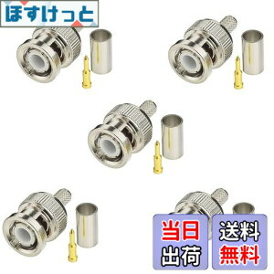 �y���������zBINGFU BNC�I�X�R�l�N�^ �����^�C�v RG58 RG303 RG141 RG142 RG400 LMR195�ȂǑΉ� 50�I�[�� �ᑹ�� �P�[�u���p ���� 5��