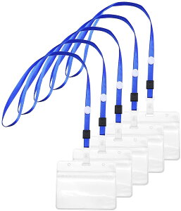 【送料無料】Aumesa Rano 20枚セット 名札 ネームホルダー 首掛け 名刺 ID カード ホルダー ネックストラップ 吊り下げ イベント スタッフ パス パスケース 名刺 社員証 ケース 入れ PVC製 首かけ