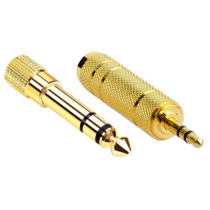 【送料無料】XSAJU 変換アダプタ 変換プラグ 3.5mm 6.35mm ステレオプラグ 金メッキ ヘッドホン マイク アンプ ミキサー 楽器 (3.5mmメスー6.35mmオス×1本、6.35mmメスー3.5mmオス×1本)