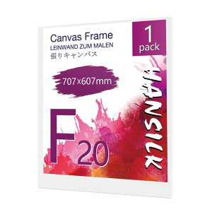 【送料無料】HANSILK キャンバス 張りキャンバス キャンバスボード F20 707mmx607mm 【1枚】油絵 画材 画布 油絵の具 ギャラリー用 油彩・アクリル兼用 化繊綿製 オイル漏れ防止 厚手 中目 子供 初