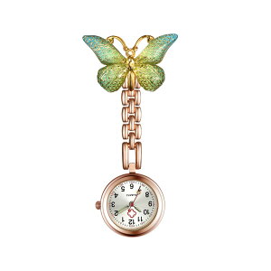 【送料無料】Lancardo 看護師 時計 蝶 ウォッチ 懐中時計 クリップ ナースウォッチ バタフライ レディース アナログ 時計 ポケットウォッチ ローズゴールド プレゼント