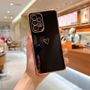 【送料無料】QLTYPRI Samsung Galaxy A53 5G ケース SC-53C/SCG15 ケース かわいい メッキラブハートソフト TPU カバー 女性 人気 軽量 スマホケース レンズ保護 落下防止 カバー ワイヤレス充電対応 スト