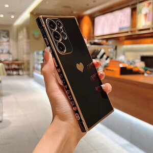 【送料無料】QLTYPRI Galaxy S24 Ultra ケース docomo SC-52E / au SCG26 TPU カバー ハート 模様 おしゃれ 韓国 可愛い シンプル 薄型 軽量 レンズ保護 耐衝撃性 スマホケース ワイヤレス充電対応 ストラッ