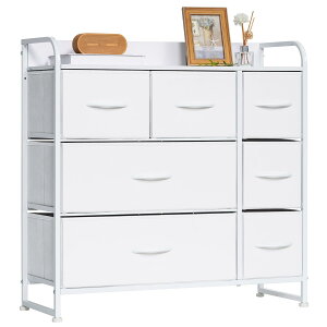 【送料無料】LYNCOHOME 収納 チェスト タンス 革製 レザー 引き出し 多機能 大容量 衣類収納 マルチ収納 転倒防止 低ホルム 3段7杯【幅80×奥行29×高さ79cm】(ホワイト 白い)