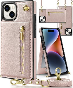 【送料無料】YIHARA iphone 15 Plus ケース手帳型 アイフォン 15 プラススマホ ケース 財布型 iPhone 15 plus 適用 携帯ケース 肩掛け 首かけ 斜めがけ ショルダー アイフォン15plus ケース手帳型 背面 カ