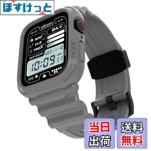 �y���������z[elkson] �A�b�v���E�H�b�` �o���h Apple Watch 45mm 44mm �o���p�[�P�[�X�t�� ���ȃ����Y�o���h Apple Watch SE iWatch Series 9 8 7 6 5 4�p, Quattro Pro Series �X�|�[�c�~���^���[�ی�P�[�X �v���e