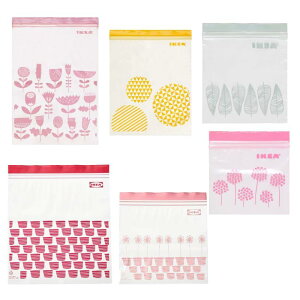 【送料無料】IKEA 再利用可能 ISTAD/イースタード プラスチック袋 小ピンク/グリーン1箱(0.4Lx30袋 1Lx30袋) 中レッド/ピンク1箱(1.2Lx25枚 2.5Lx25枚) アソートカラー1箱(6/4.5 l 30枚)