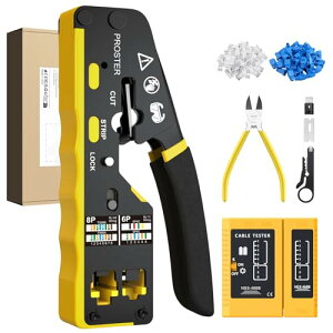 yzProster RJ45 H LANRlN^ ߃y` RJ45/RJ11/RJ12Ή CAT5/CAT6/CAT7Ή LAN`FbJ[ CAT6RlN^[یJo[ ֐n {t dbΉ LANP[u 8P+6P