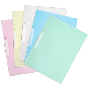 【送料無料】Mikankawa クリアホルダー A4判 書類入れ 5色セット クリップ付き ファイルフォルダー 用紙1~50枚固定可能 おしゃれ 整理 収納 防撥水 PP材質