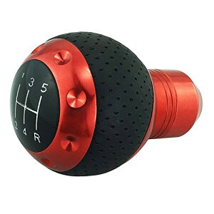 【送料無料】Abfer 車 シフトノブ 5速 マニュアルシフトハンドル 自動車変速用 ギアスティックシフターヘッド・汎用 カー用品 インテリア (黒と赤)