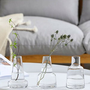【送料無料】YHOMBES ミニ花器 ガラス花瓶 透明 フラワーベース 一輪挿し フローラ花器 水栽培 インテリア飾り プレゼント 北欧 おしゃれ