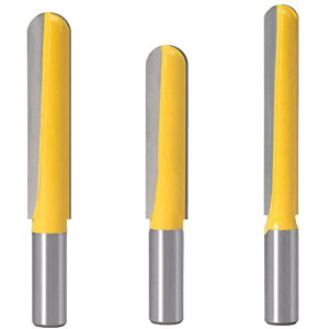 【送料無料】Bestgleトリマービット 12.7mm軸 3本入 延長丸底ビット 2刃切断ルータービット 深いU溝ビット戸板彫刻 装飾加工 木工用 切削工具 CNC彫刻機&フライス旋盤工具用トリマー ビット電