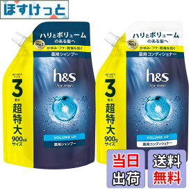 【送料無料】h&s for men(エイチアンドエスフォーメン) メンズシャンプー ボリュームアップ 詰め替え 超特大 900g 大容量 色：ブルー・シルバー