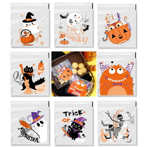 【送料無料】Moeagel ハロウィン キャンディーバッグ 8種類80枚セット お菓子袋 ギフトバッグ 10*10+3CM 使いやすい 可愛い ハロウィーン お菓子袋 かぼちゃ 幽霊 猫 ハロウィンの雰囲気満々 お菓