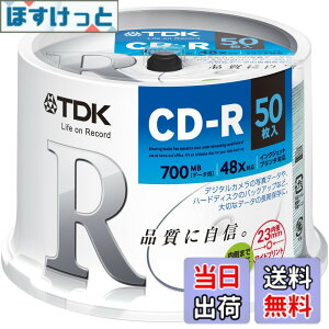 �y���������zTDK �f�[�^�pCD-R 700MB 48�{���Ή� �z���C�g���C�h�v�����^�u�� 50���X�s���h�� CD-R80PWDX50PE