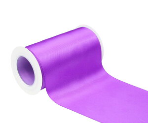 【送料無料】【IDECORRIBBONS】幅100mm 両面サテンリボン 長さ4.5m #465パープル