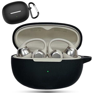 【送料無料】BOOLINN shokz opendots one ケース 対応 shokz opendots one 液状シリコンショックス オペンドッツ ワン カバー キズ防止 耐衝撃 装着充電可能 防水 防塵 紛失防止 カラビナ付き(ブラック)