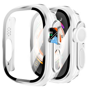 【送料無料】【2枚】YUGYUG 対応 Apple Watch ケース Ultra 3/2/1 Apple Watch カバー PC素材 光沢式 アップルウォッチ ケース ガラスフィルム 一体型 日本旭硝子材 二重構造 アップルウォッチ カバー 全