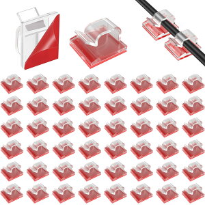 【送料無料】ALLVD ケーブルクリップ50個の透明ワイヤークリップ強粘着力ケーブルホルダーコード固定ケーブル収納固定ケーブルテーブル上の電線ホルダーが目立たないもの
