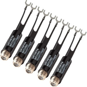 【送料無料】wuernine 5個セット アンテナ変換プラグ 75-300Ω F型メス フィーダーアンテナ変換器 テレビTV/ラジオ/チューナー/ラジカセ/ミニコンポ同軸ケーブルなど対応アンテナ整合器