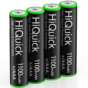 【送料無料】HiQuick 充電池 単4 ニッケル水素4本 ランタン用単四 充電式 大容量1100mAh ソーラーライト ni-mh 1.2vハイクイック