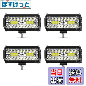�y���������zSafego ���[�N���C�g 120W LED ��Ɠ� ���[�N���C�g ���p30�x�^�C�v 40�ALED 7�C���` �ԊO�� �_�Ƌ@�B 12V 24V���p �ėp �h���E�h�o�E�ϐk�E������ �z���C�g 6000K 9600LM 4��