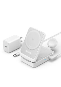 yzAnker MagGo Wireless Charging Station (Foldable 3-in-1) Qi2Ή }Olbg 3-in-1 CX[dXe[V/CXo/Apple Watchz_[t MagSafeΉ iPhone 16 / 16 Pro / 16 Pro Max / 15 / 14 /