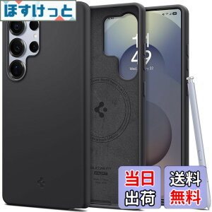 �y���������zSpigen Galaxy S25 Ultra �P�[�X Magfit�Ή� �V���R�� �ϏՌ� �y�� ���^�Ή� TPU �V���R���t�B�b�g�E�}�O�t�B�b�g ACS09017 (�u���b�N)