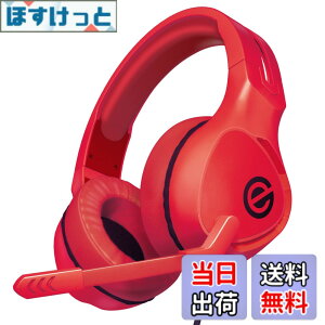 �y���������z�G���R�� �Q�[�~���O�w�b�h�Z�b�g �L�� 3.5mm �}�C�N�t�� �y PS5 / PS4 / Switch �z �y�� �����I�[�o�[�w�b�h 50mm�h���C�o �R���g���[���[�t�� ���b�h HS-G01RD