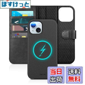 �y���������zTUCCH iPhone 15 �Ή� �P�[�X �蒠�^ 2 in 1 ������ �A�C�t�H�� 15 �P�[�X �蒠�^ ���p ���O���\ �Ռ��z�� �S�ʕی� [RFID�u���b�L���O] �J�[�h���[ �X�^���h�@�\ ����PU���� 2023�N��