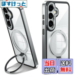 �y���������zTMUJWS Galaxy S25 �p�P�[�X Magnetic�Ή� �����O�t�� SC-51F SCG31 �P�[�X �N���A �ϏՌ� �ČRMIL�K�i 360°��]�X�^���h �c�����Ή� ���C�����X�[�d�Ή� �M�����N�V�[ s25 �p�J�o�[ ���� �ϋv