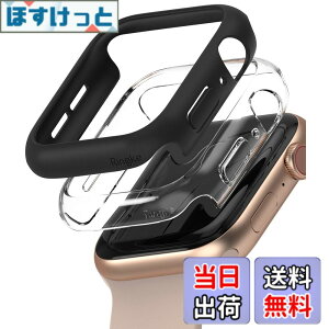 �y���������zJP - Ringke Apple Watch Series 6 / 5 / 4 / SE 40, 44mm Slim �F�FClear & Matte Black (2P)�A�T�C�Y�F[6 / 5 / 4 / SE 44mm]