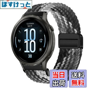 �y���������z[KeeFos] 18mm �i�C�����o���h Garmin Venu 4 41mm�Ή� �F�F�u���b�N/�z���C�g