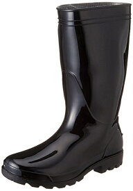 長靴・黒・紳士　紳士クロ長靴　軽量　農作業　レインブーツメンズ【AS300・アスユニ】PVC長靴　黒長靴　軽半長靴　ドライ裏地　長靴　雨靴　レインブーツ　メンズ長靴 黒い長靴 紳士長靴 ながぐつ 軽快長靴