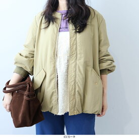 【セールL〜5L】ナイロン バックギャザー 中綿ブルゾン ジャケット 大きいサイズ レディース 暖かい キレイめ 秋冬 キルティングコート【leswel レスウェル】ミントブリーズ 婦人服 ファッション 20代 30代 40代 50代 送料無料【返品交換不可】
