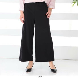 【L〜6L】ふわもち ストレッチ ワイドパンツ 大きいサイズ レディース 春 きれいめ セットアップ可能 【fleur by mint breeze フルール バイ ミントブリーズ】 婦人服 ファッション 30代 40代 50代 60代 ミセス おしゃれ 通販 送料無料