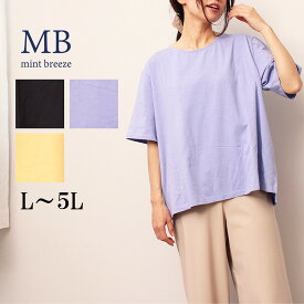 タイムセール【新作L～5L】汗染み防止 半袖Tシャツ 大きいサイズ レディース 春 夏 カットソー 【MB エムビーミントブリーズ】 婦人服 ファッション 30代 40代 50代 60代 ミセス おしゃれ 通販 送料無料