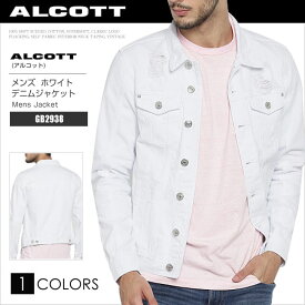 ALCOTT アルコット デニムジャケット メンズ Gジャン ホワイトデニム GB2938 ヴィンテージ加工 AC41083