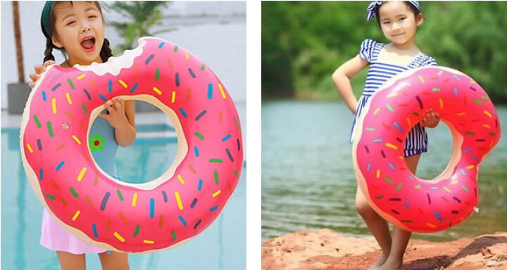 楽天市場 浮き輪 浮輪 フロート ドーナツ 子供 大人用 70サイズ ピンク ブラウン 海 プール レジャー 夏休み 送料無料 品質保証付き ホットケーキ