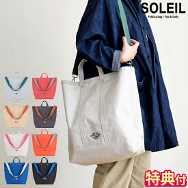 【特典付】トートバッグ ソレイユ SOLEIL タイディートート 2WAYバッグ LARGE ショルダーバッグ 大きめ 大容量 レディース メンズ キャンバス 帆布 斜め掛け バイカラー マチ広 シンプル 無地 刺繍 ワンポイント コットン カジュアル 通勤 通学 旅行 ギフト ヘミングス 10900