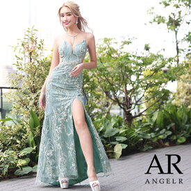 AngelR エンジェルアール パールビジュー＆フラワー刺繍スパンコールロングドレス AR21351 []